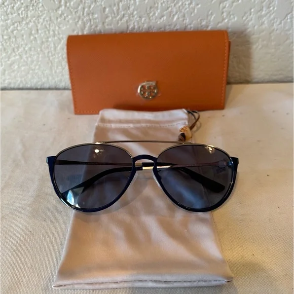 Tory Burch | Accessories | Tory Burch Navy Blue Half Rim  display picture 2